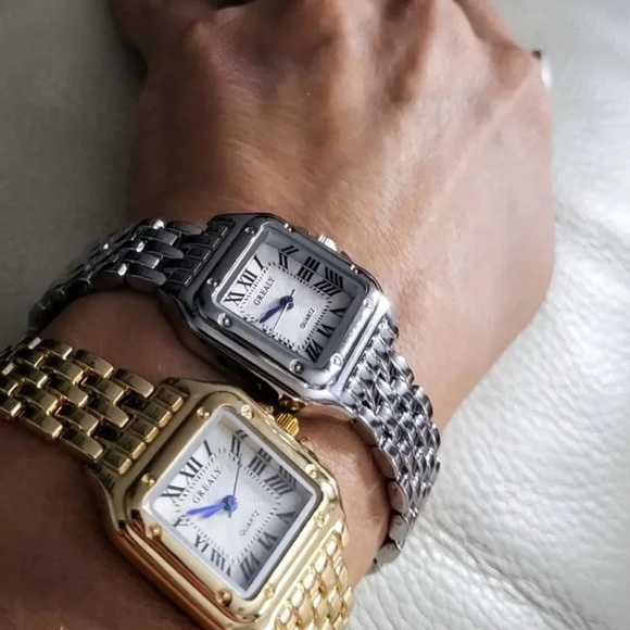 Panthere Classic Rectangle Stainless Steel Watch - Picture 1 of 15
